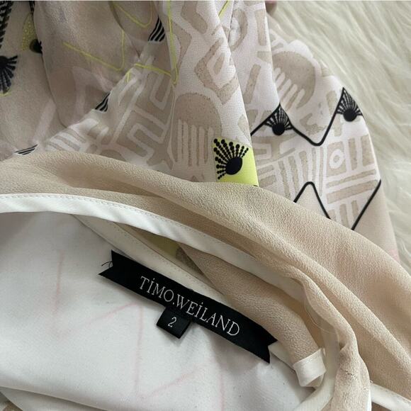 Timo Weiland Runway Nude High-Low Mixed Media Dress 2 - Picture 5 of 7